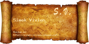 Simek Vivien névjegykártya